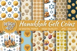 Hanukkah Gelt Coins Pattern