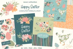 Happy Easter! Cute vector collection