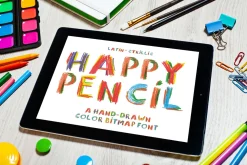 Happy Pencil bitmap color font