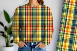 Hawaiian Flower Plaid Seamless