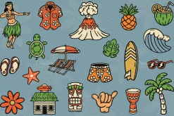 Hawaii Graphic Illustration