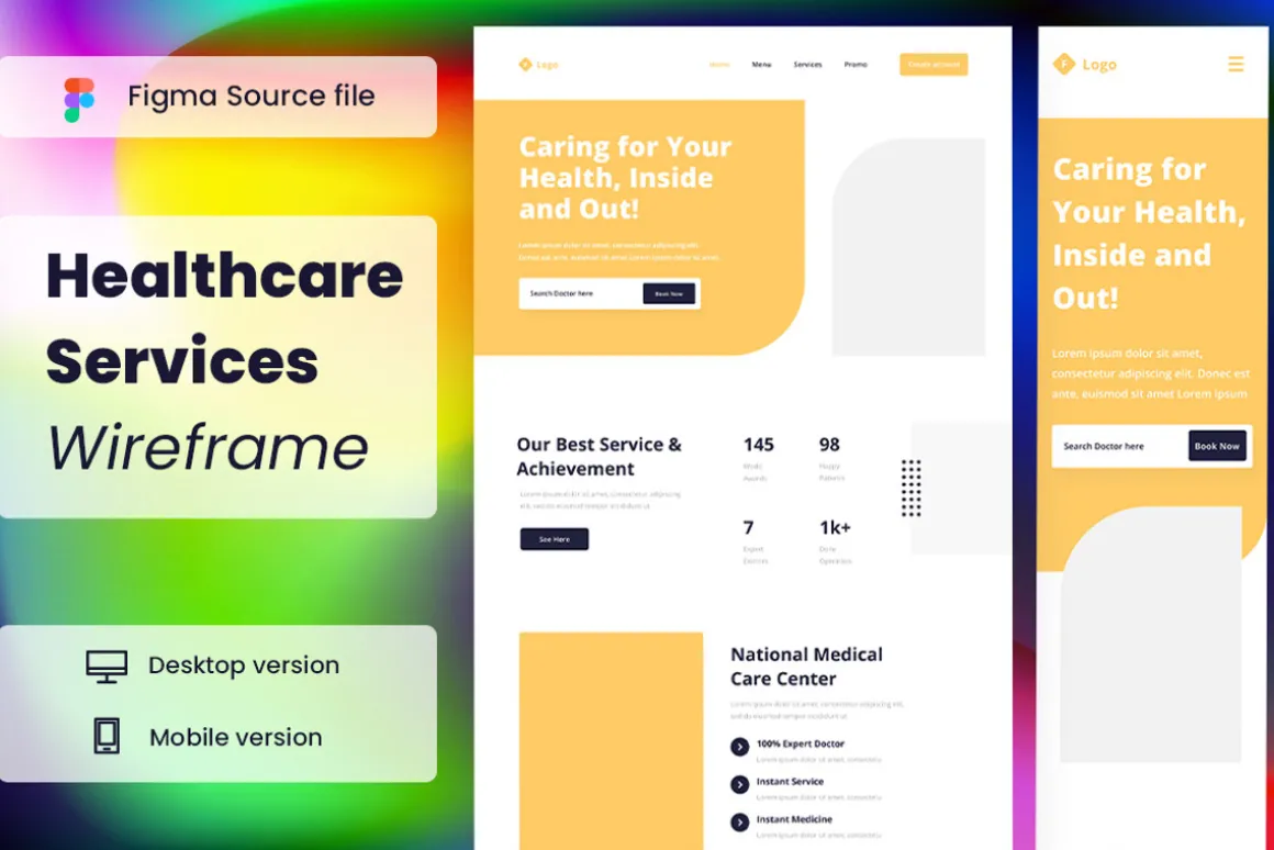 Healthcare Wireframe Website Vol. 06