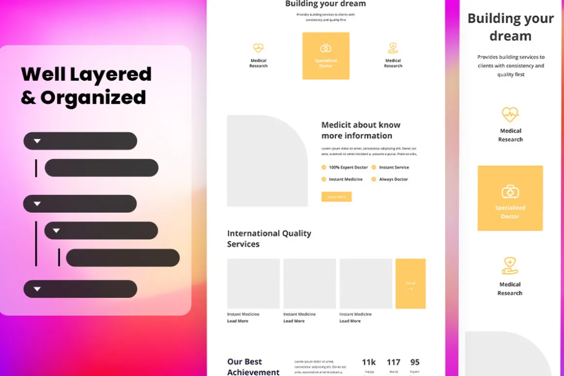 Healthcare Wireframe Website Vol. 04