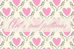 heart with hands seamless pattern