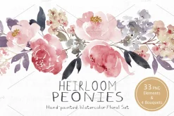 Heirloom Peonies - Watercolor Floral
