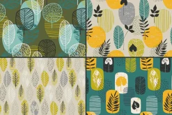Herbarium. 8 seamless patterns