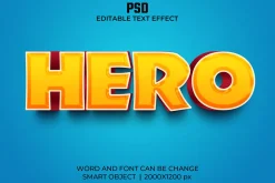 Hero 3d Editable Psd Text Effect