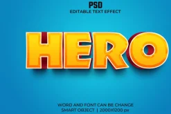 Hero 3d Editable Psd Text Effect