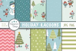 Holiday Racoons paper