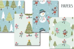 Holiday Racoons paper