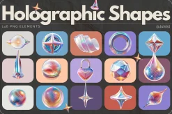 Holographic Shapes Abstract