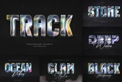 Holographic Text Logo Effects Bundle