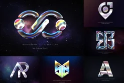 Holographic Text Logo Effects Bundle
