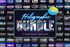 Holographic Text Logo Effects Bundle
