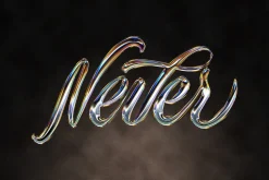 Holographic Chrome Text Effect