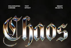 Holographic Chrome Text Effect
