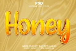 Honey Gold 3d Editable Text Effect