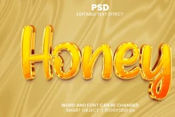 Honey Gold 3d Editable Text Effect