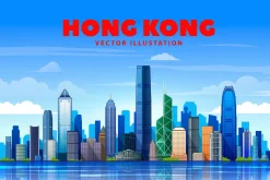 Hong Kong skyline.