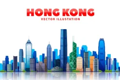 Hong Kong skyline.