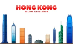 Hong Kong skyline.