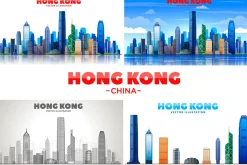 Hong Kong skyline.
