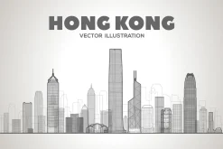 Hong Kong skyline.