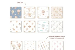 Hot Air Balloon Baby Animal Clipart