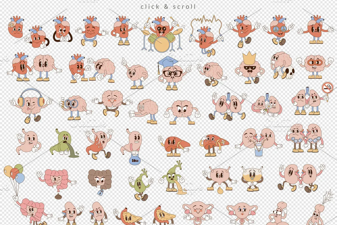 Human Organ character clipart set