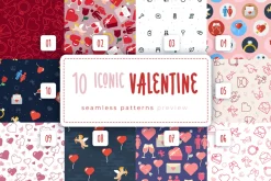 Iconic Valentine Seamless Pattern