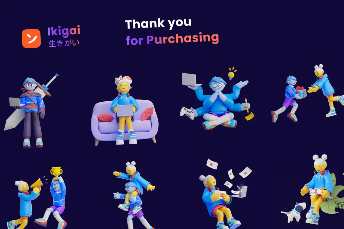 Ikigai - 3D Character Pack