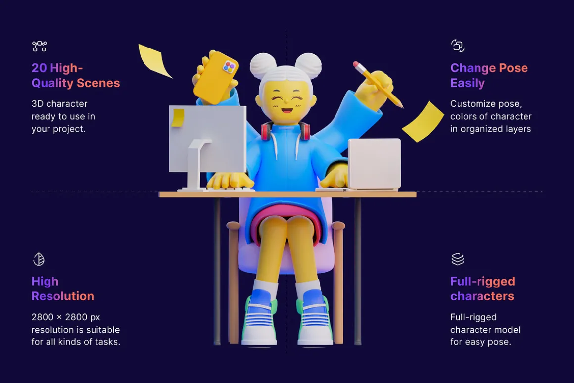 Ikigai - 3D Character Pack