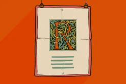 Illuminated medieval drop capitals