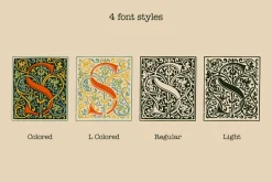 Illuminated medieval drop capitals
