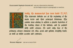 Illuminated medieval drop capitals