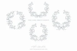 Illustrated Floral and Leafy Wreaths