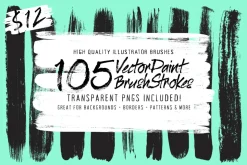 105 Illustrator Paint Stroke Brushes