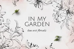 IN MY GARDEN line art florals