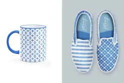 Indigo Blue Watercolor Dye Patterns