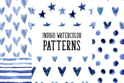 Indigo Blue Watercolor Patterns