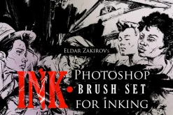 INK. 40 Photoshop Brushes for Inking