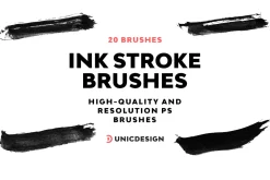 20 Ink Stroke Photoshop Brushes