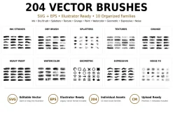 204 Ink Texture Vector Brushes