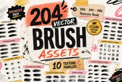 204 Ink Texture Vector Brushes