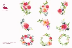 4-in-1 Watercolor Floral Bundle 03