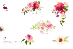 4-in-1 Watercolor Floral Bundle 03