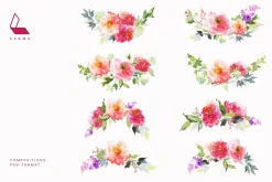 4-in-1 Watercolor Floral Bundle 03