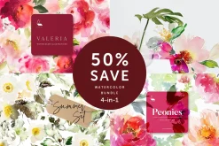 4-in-1 Watercolor Floral Bundle 03