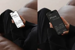 iPhone 16 Pro in Hands Mockup PSD