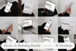 iPhone MacBook Poster Tube Mockups